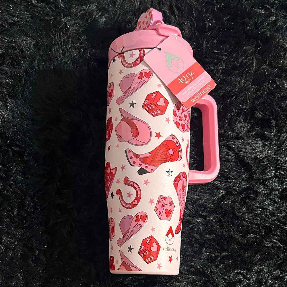 Wellness Pink Patterned Drinkware